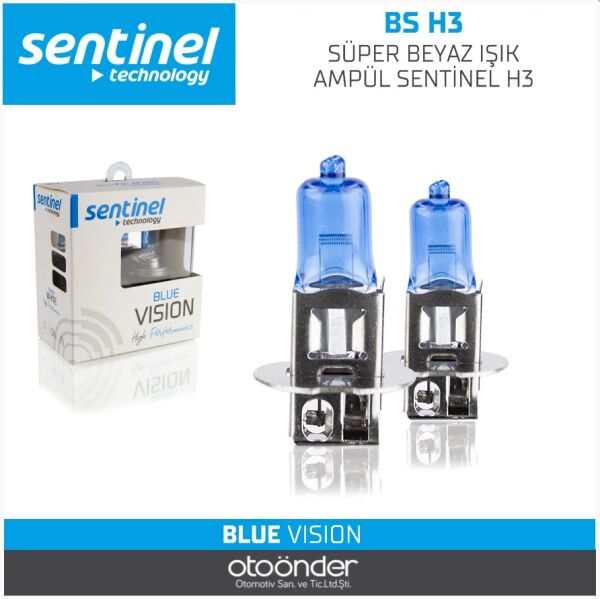 Sentinal H3 Süper Beyaz Işık Ampül 12V Yüksek Aydınlatma Performanslı Oto Ampulü