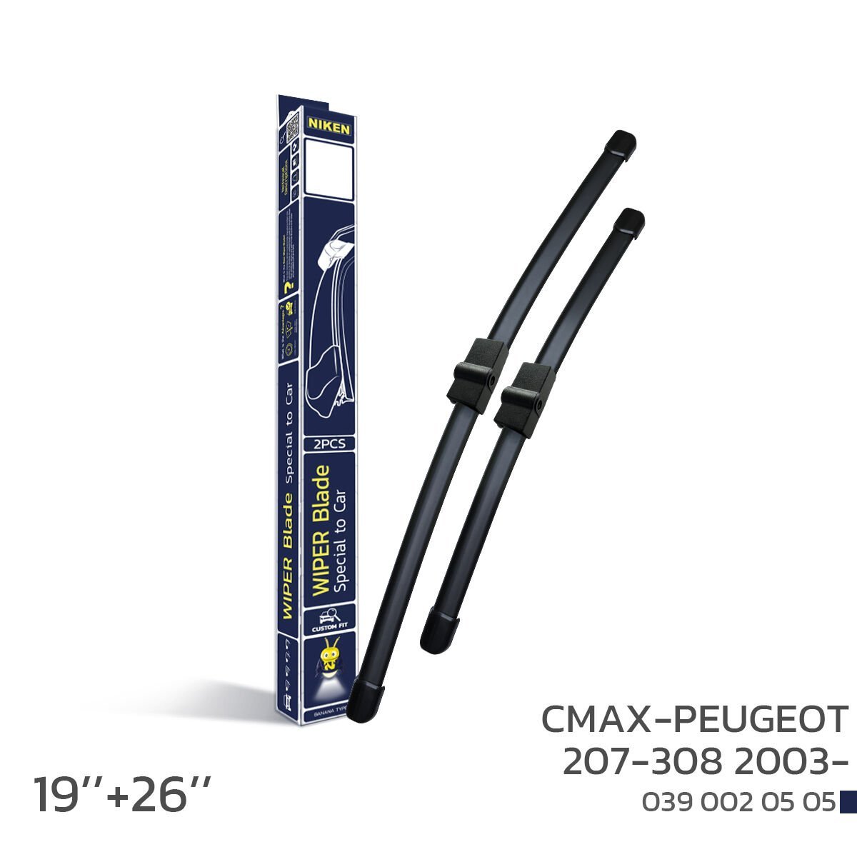 Niken Ford C-Max Peugeot 207 308 2003 Sonrası Araca Özel Silecek Takımı