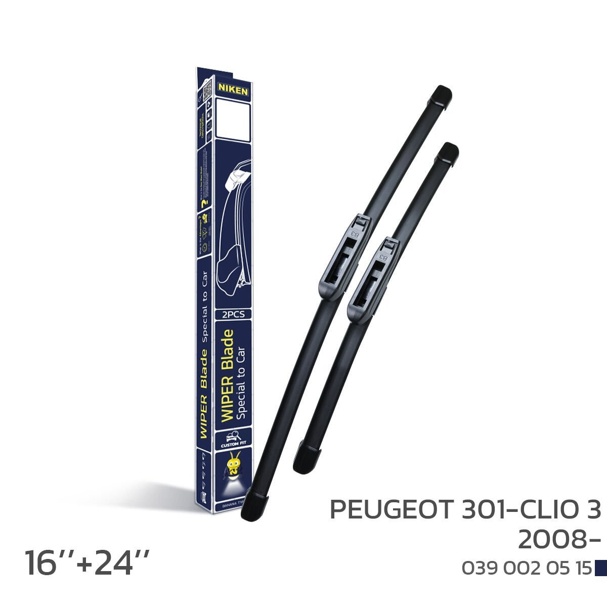 Niken Peugeot 301 Renault Clio 3 2008 Sonrası Araca Özel Silecek Takımı
